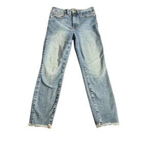 GOOD AMERICAN Light Wash Distressed Skinny Jeans